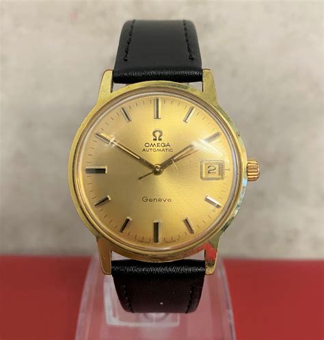 omega geneve gold plated watch|omega geneve watch value.